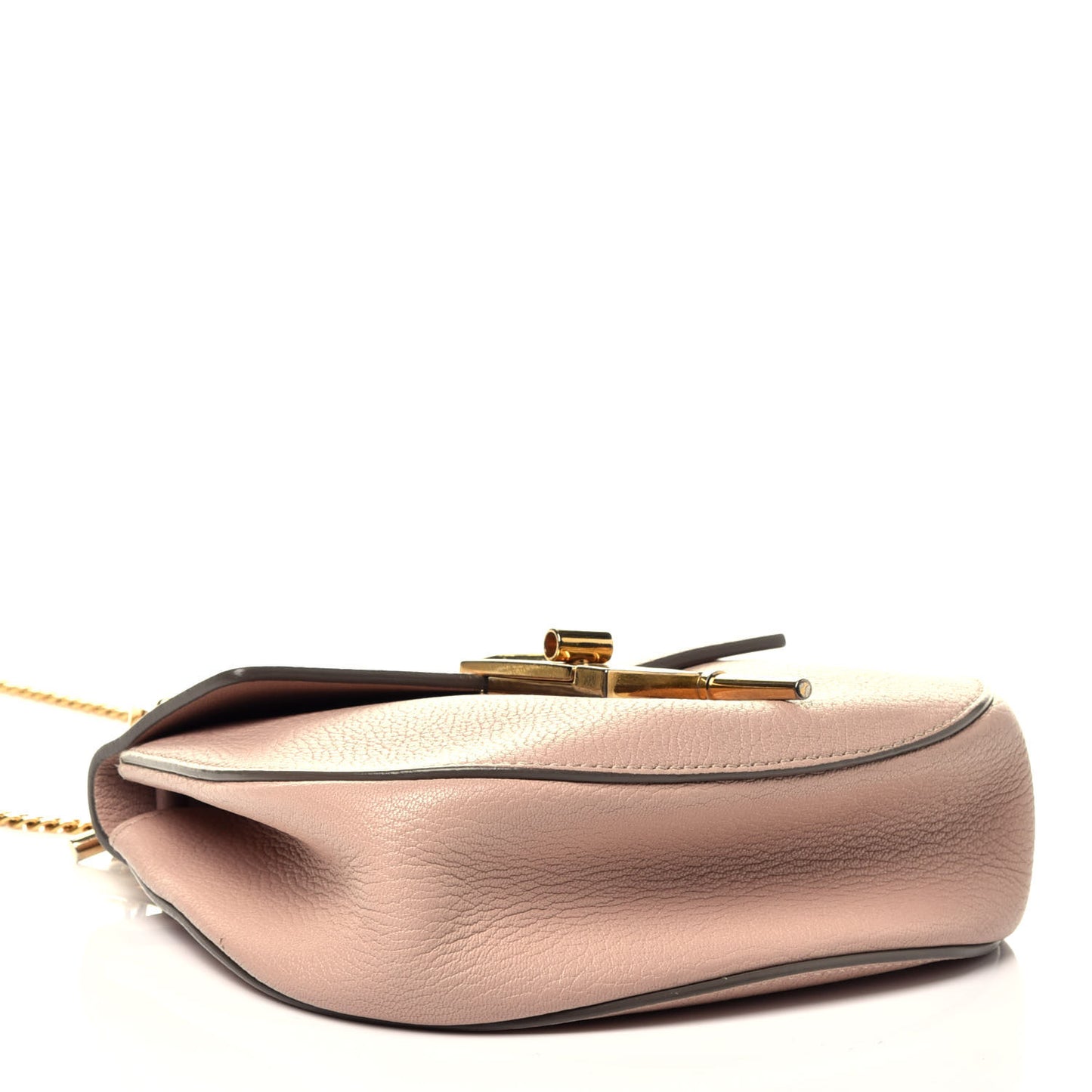 Grained Lambskin Mini Drew Shoulder Bag Cement Pink