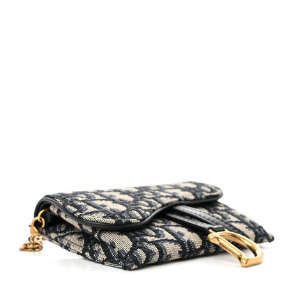 Christian Dior Oblique Nano Saddle Chain Pouch Blue 4 of 10