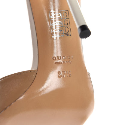 Gucci Malaga Kid Horsebit High Heel Slide Sandals 37.5 Sand 8 of 10