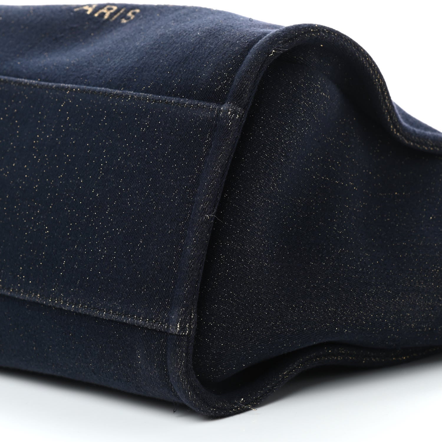 Chanel Lurex Canvas Medium Deauville Tote Navy Blue Gold 16 of 16