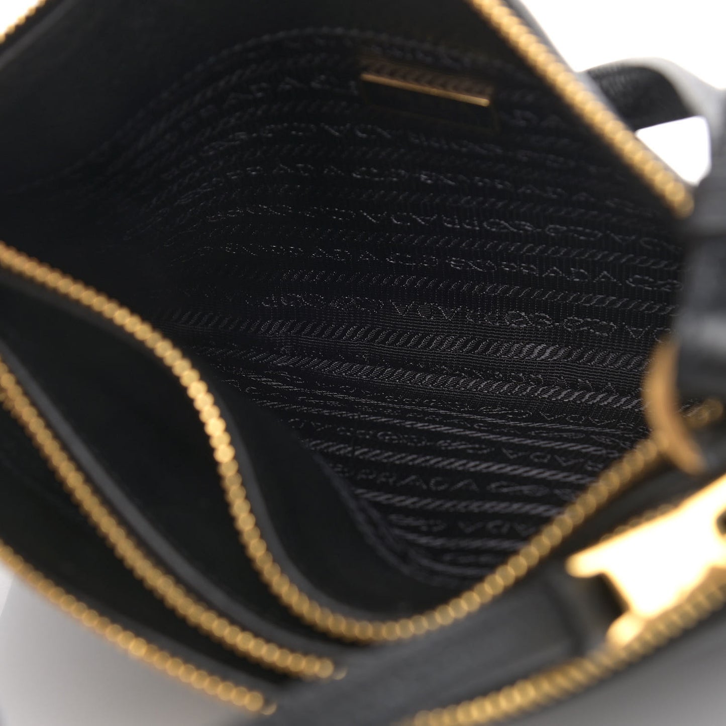 Vitello Phenix Double Zip Crossbody Bag Black