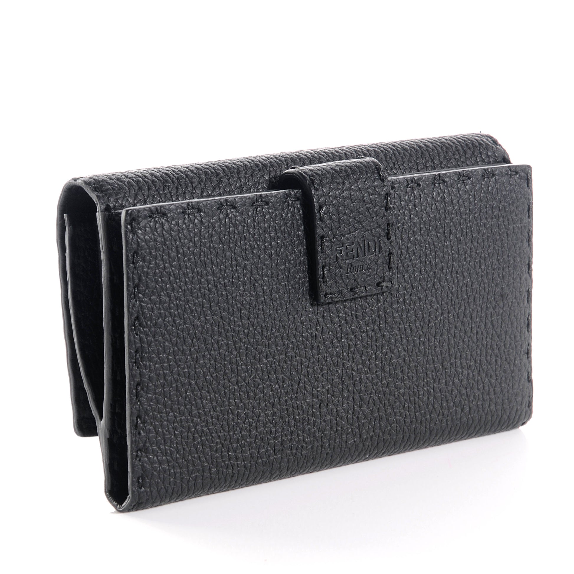 Fendi Cuoio Romano Selleria Peekaboo Continental Wallet Black 3 of 11