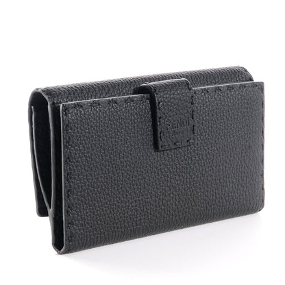Fendi Cuoio Romano Selleria Peekaboo Continental Wallet Black 3 of 11