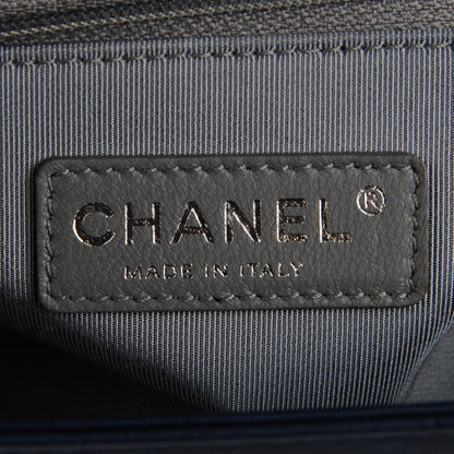 Chanel Calfskin Quilted Double Stitch Medium Boy Flap Navy Blue 6 of 8