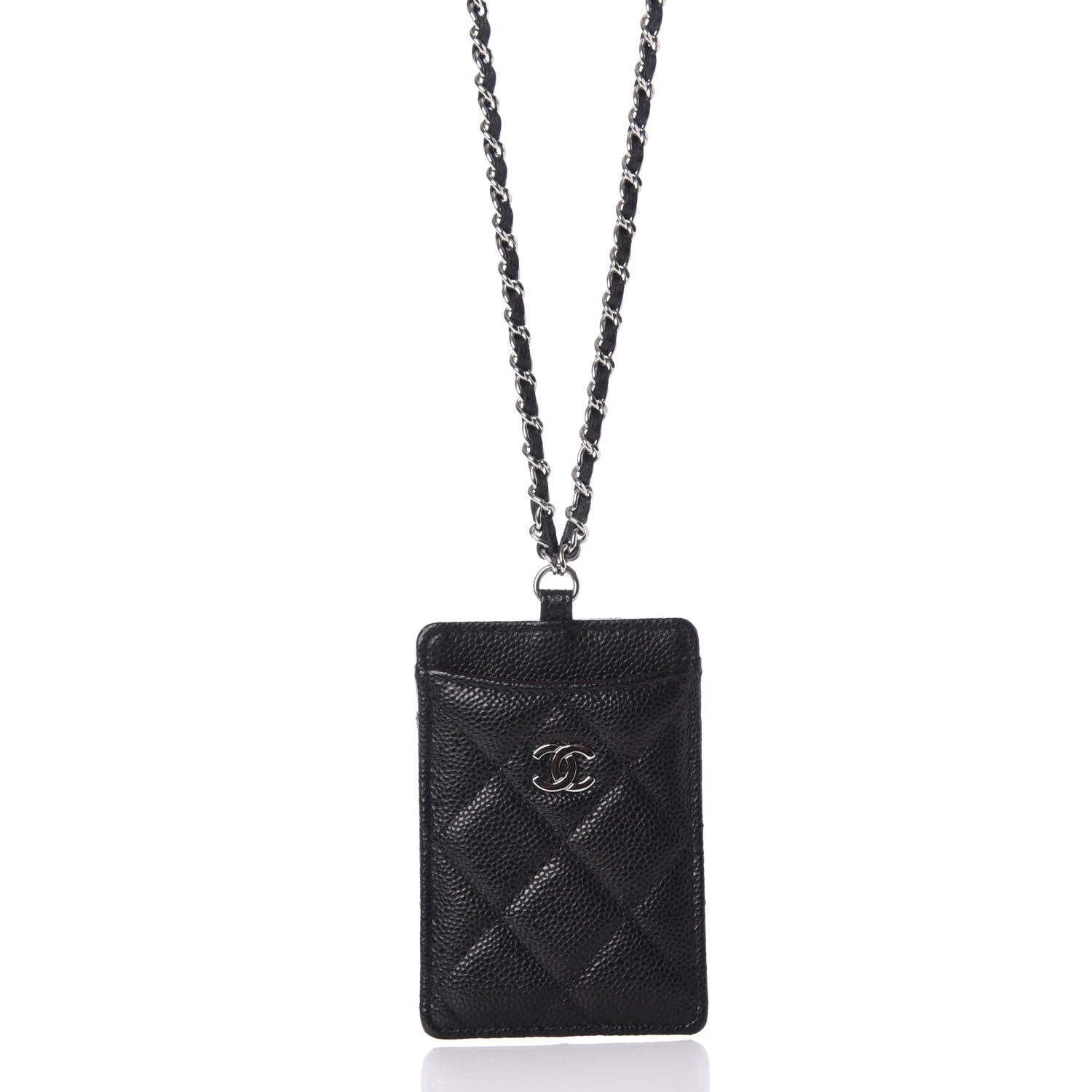 Chanel Caviar Quilted Card Holder On Chain Black 3 of 8