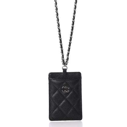 Chanel Caviar Quilted Card Holder On Chain Black 3 of 8