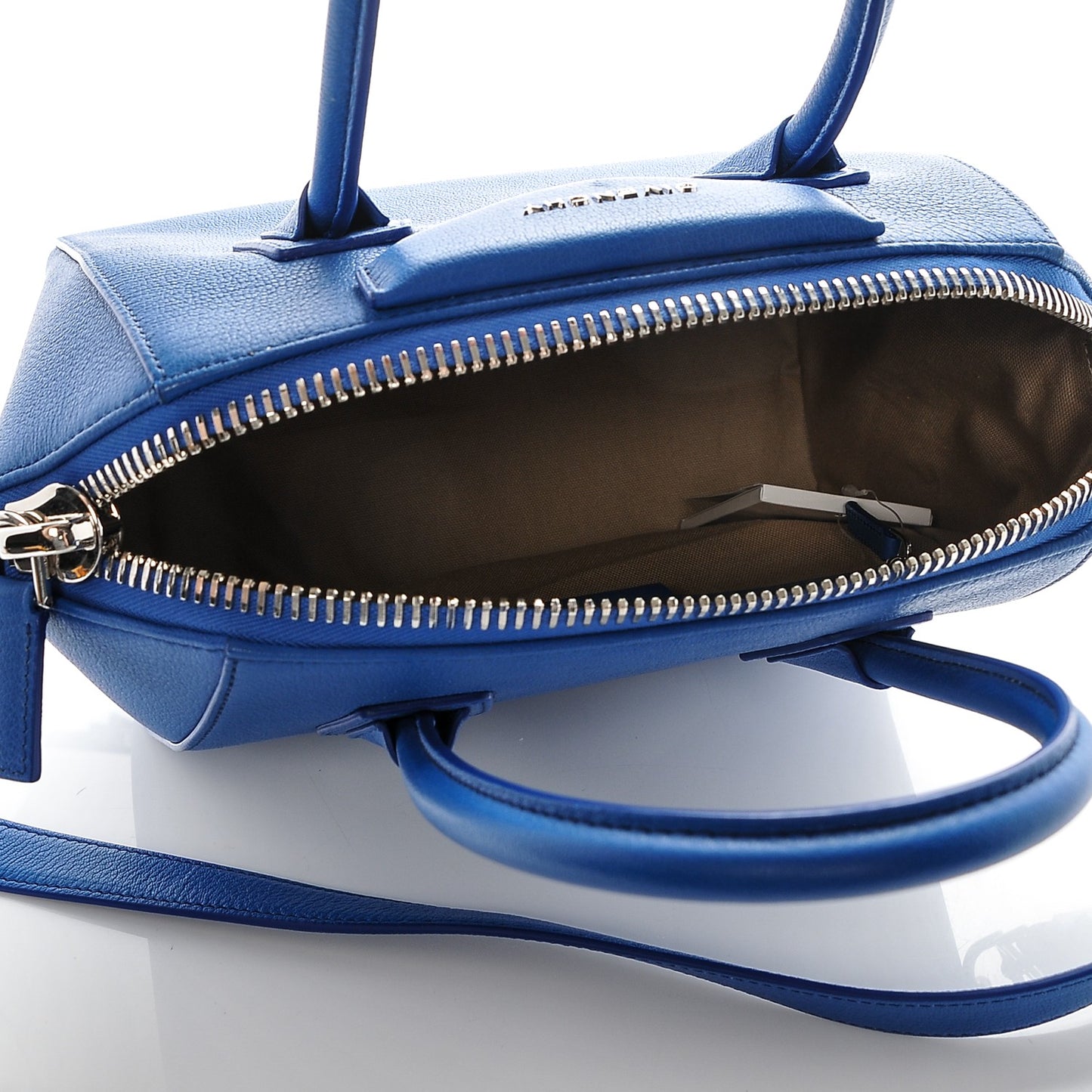 Sugar Goatskin Small Antigona Indigo Blue