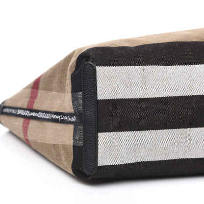 Burberry Coated Canvas Mega Check Medium Doodle Tote Black 12 of 15