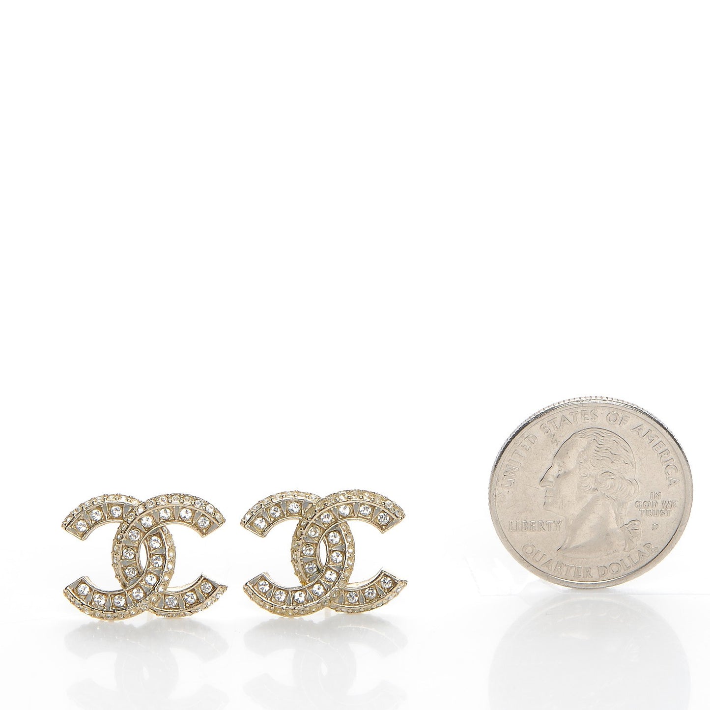 Crystal CC Earrings Gold