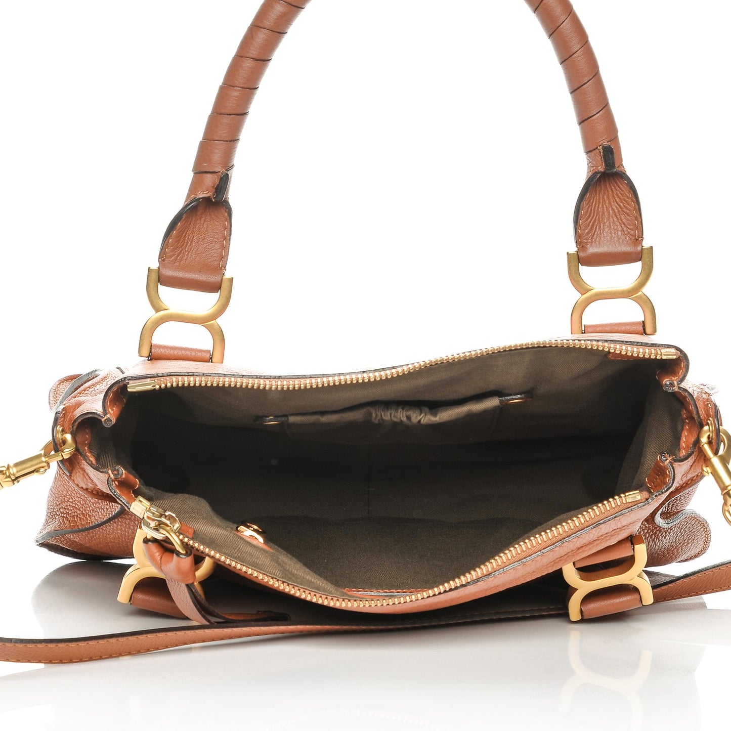 Calfskin Medium Marcie Satchel Tan