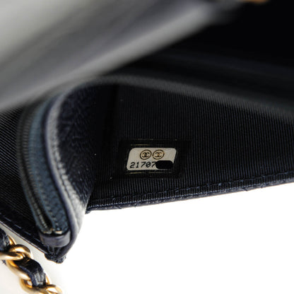Chanel Caviar Quilted Wallet On Chain WOC Navy 8 of 8