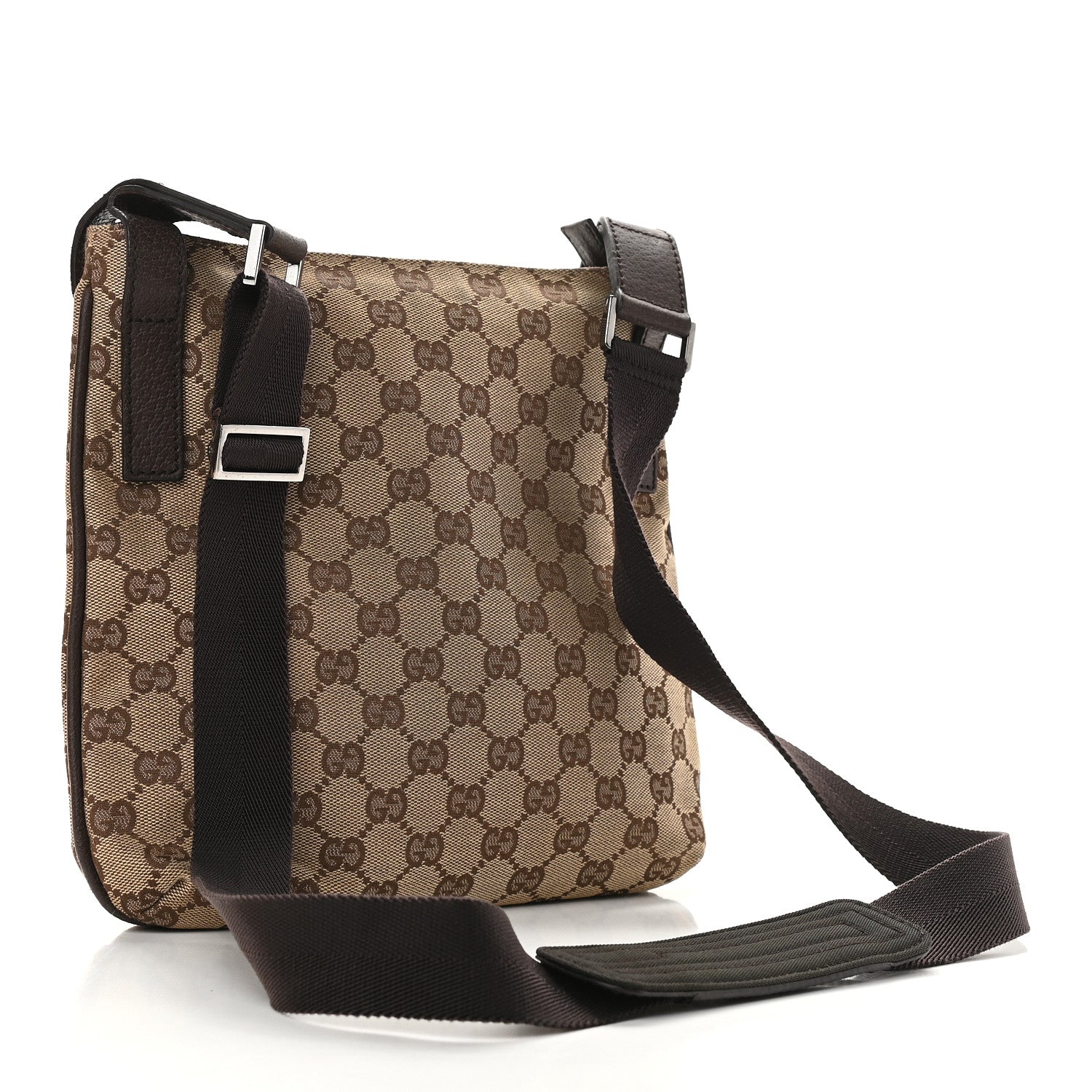 Gucci Monogram Flat Messenger Bag Dark Brown 3 of 12