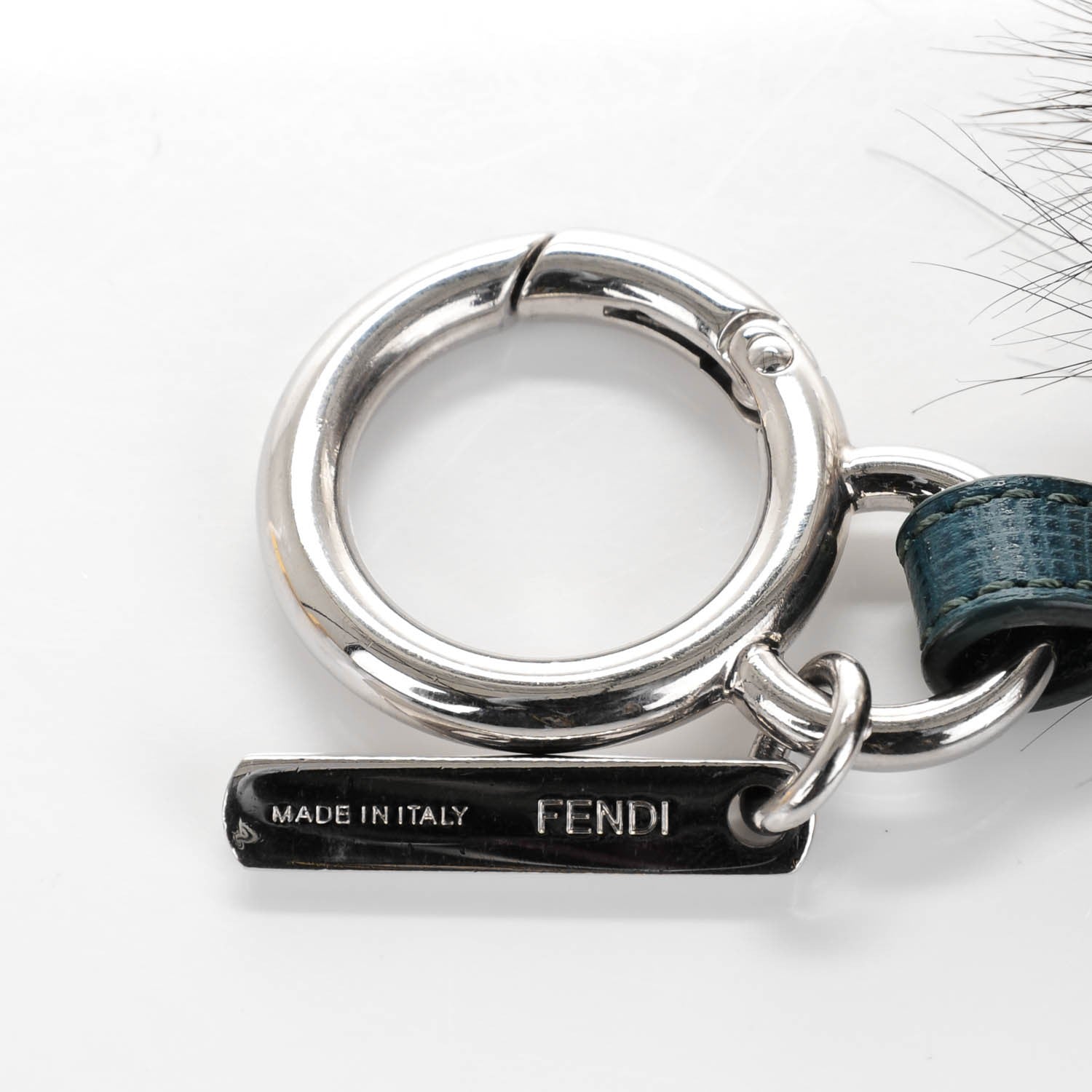 Fendi Fox Fur Vitello Lucy Junior Mini Monster Bag Bug Charm Ocean Multicolor Giallo 3 of 5