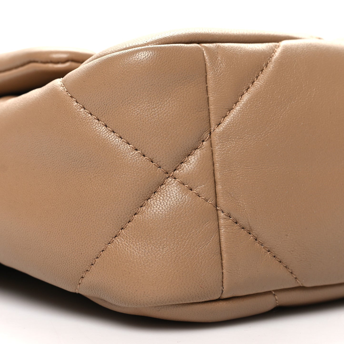 Lambskin Quilted Medium Chanel 19 Flap Dark Beige