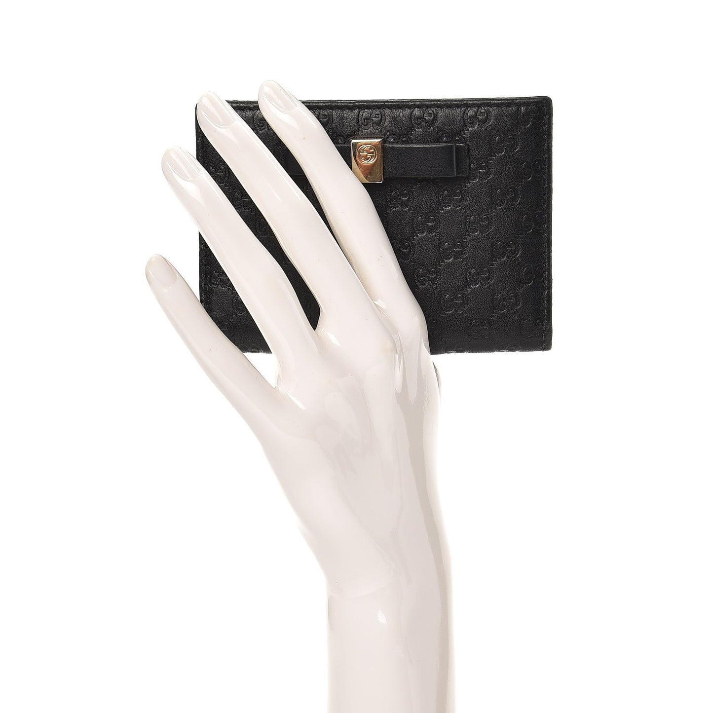 Microguccissima Bow Train Pass Case Black