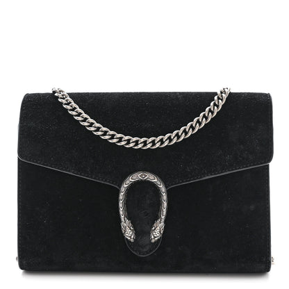 Gucci Suede Mini Dionysus Chain Wallet Black 1 of 11
