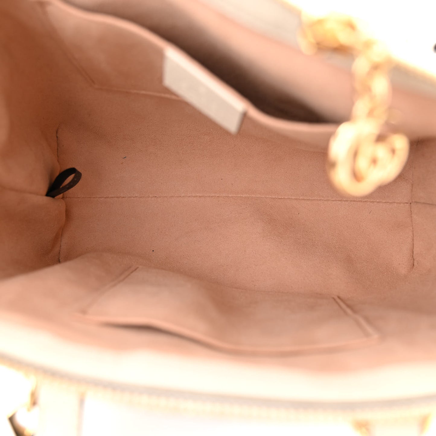 Textured Calfskin Web Small Ophidia Tote Bag Mystic White