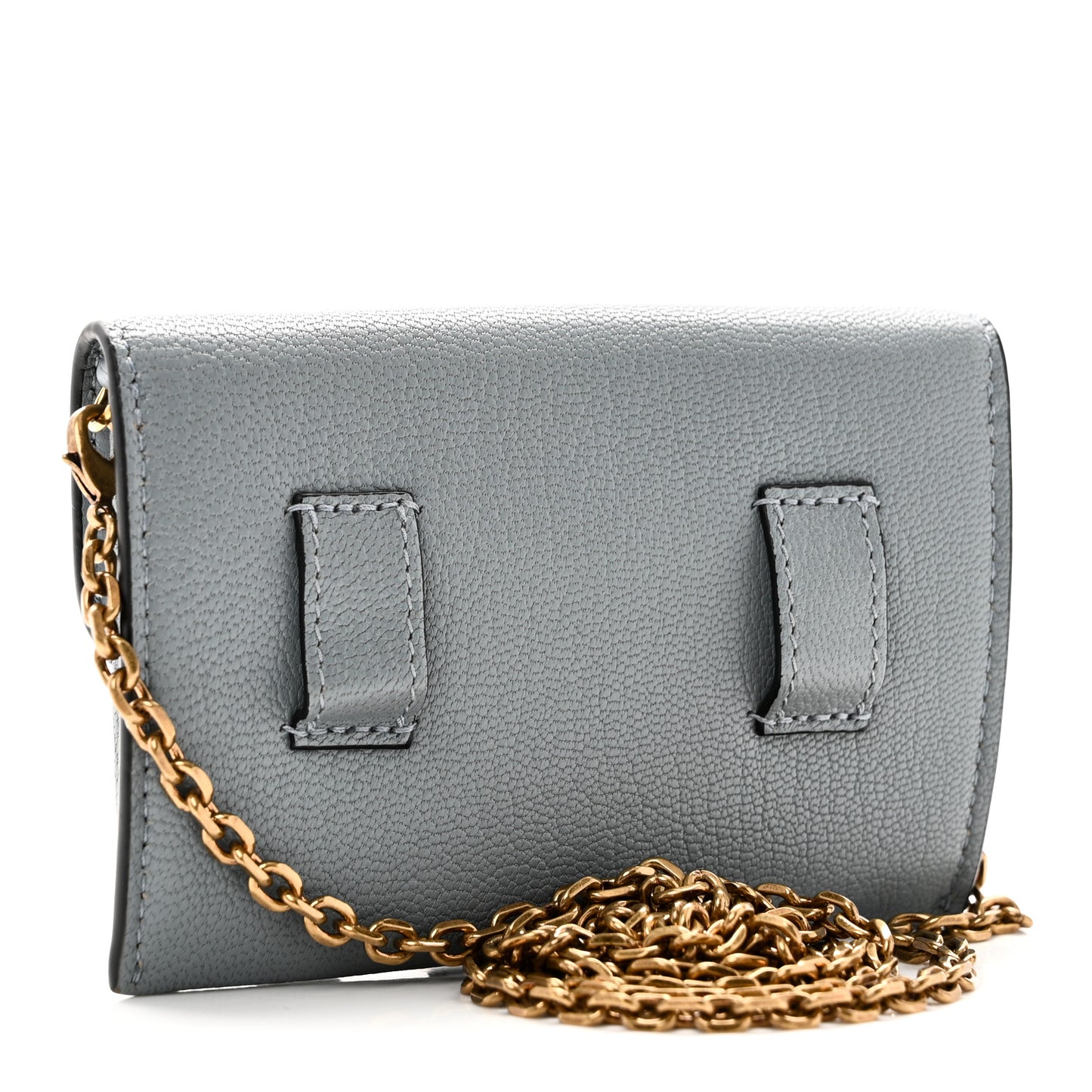 Goatskin Nano Saddle Chain Pouch Blue