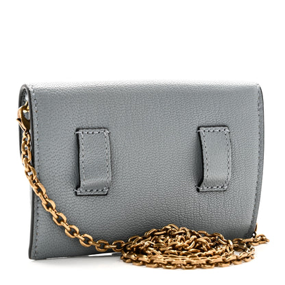 Christian Dior Goatskin Nano Saddle Chain Pouch Blue 3 of 8
