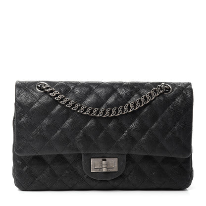 Chanel Washed Caviar Quilted 2.55 Reissue 225 Bijoux Chain Flap Black 1 of 13