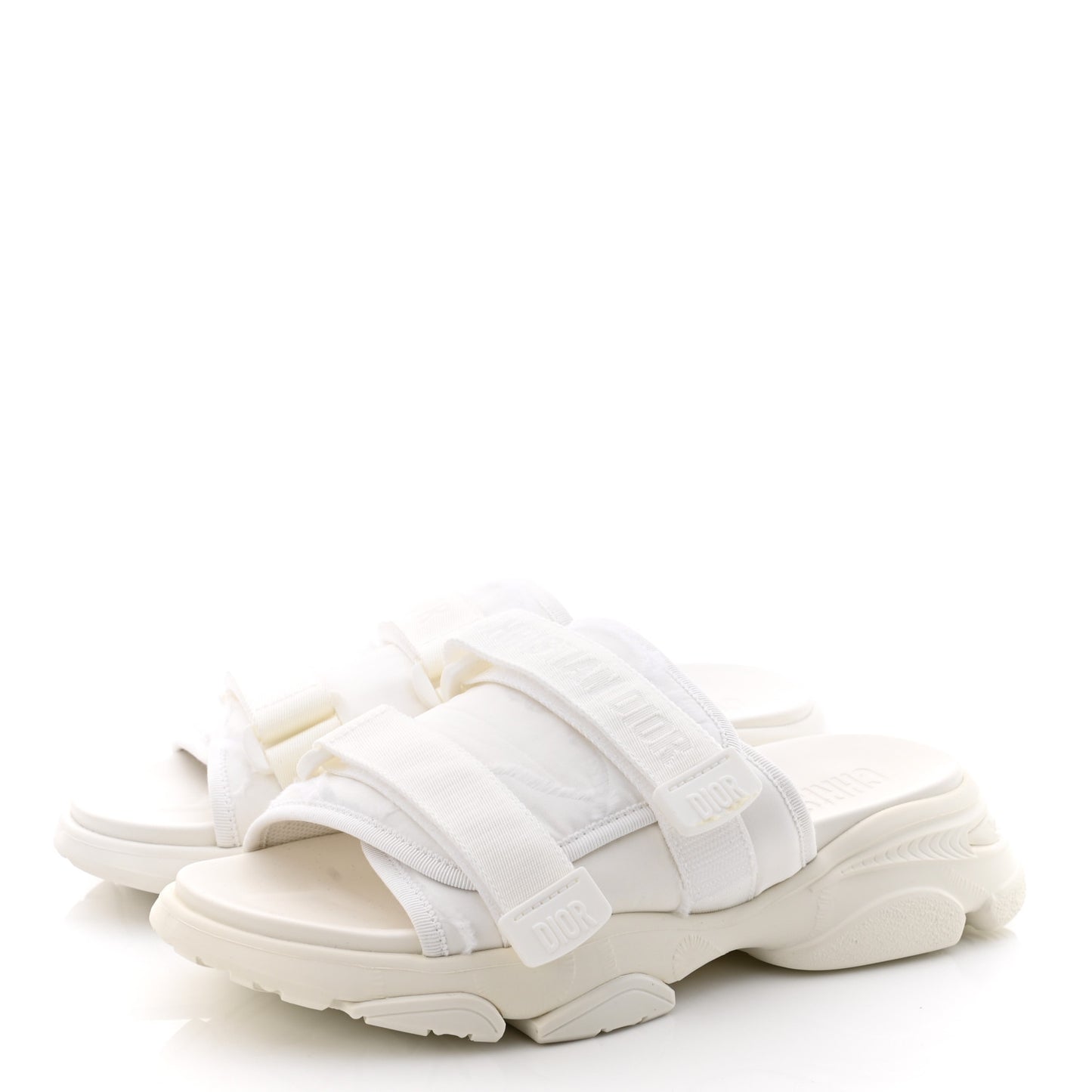 Technical Fabric D-Wander Slide Sandals 39 White