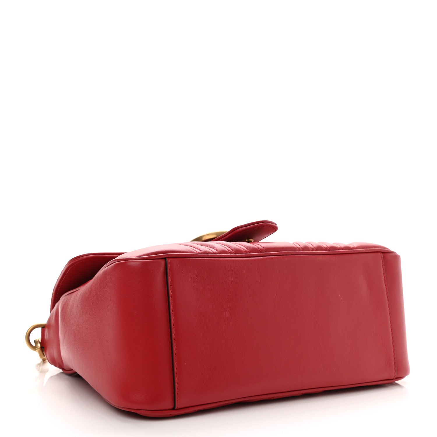 Gucci Calfskin Matelasse Small GG Marmont Top Handle Shoulder Bag Hibiscus Red 4 of 10