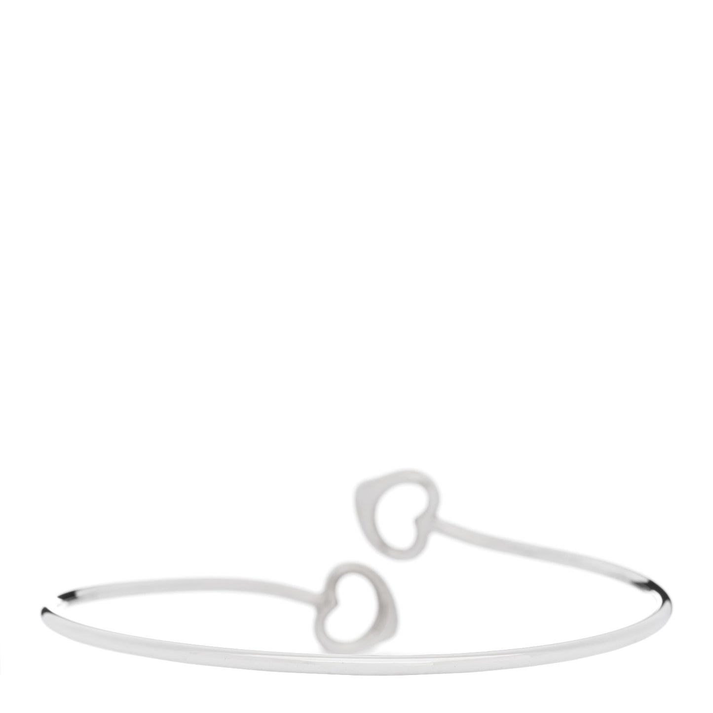 Sterling Silver Elsa Peretti Double Open Heart Bangle Bracelet