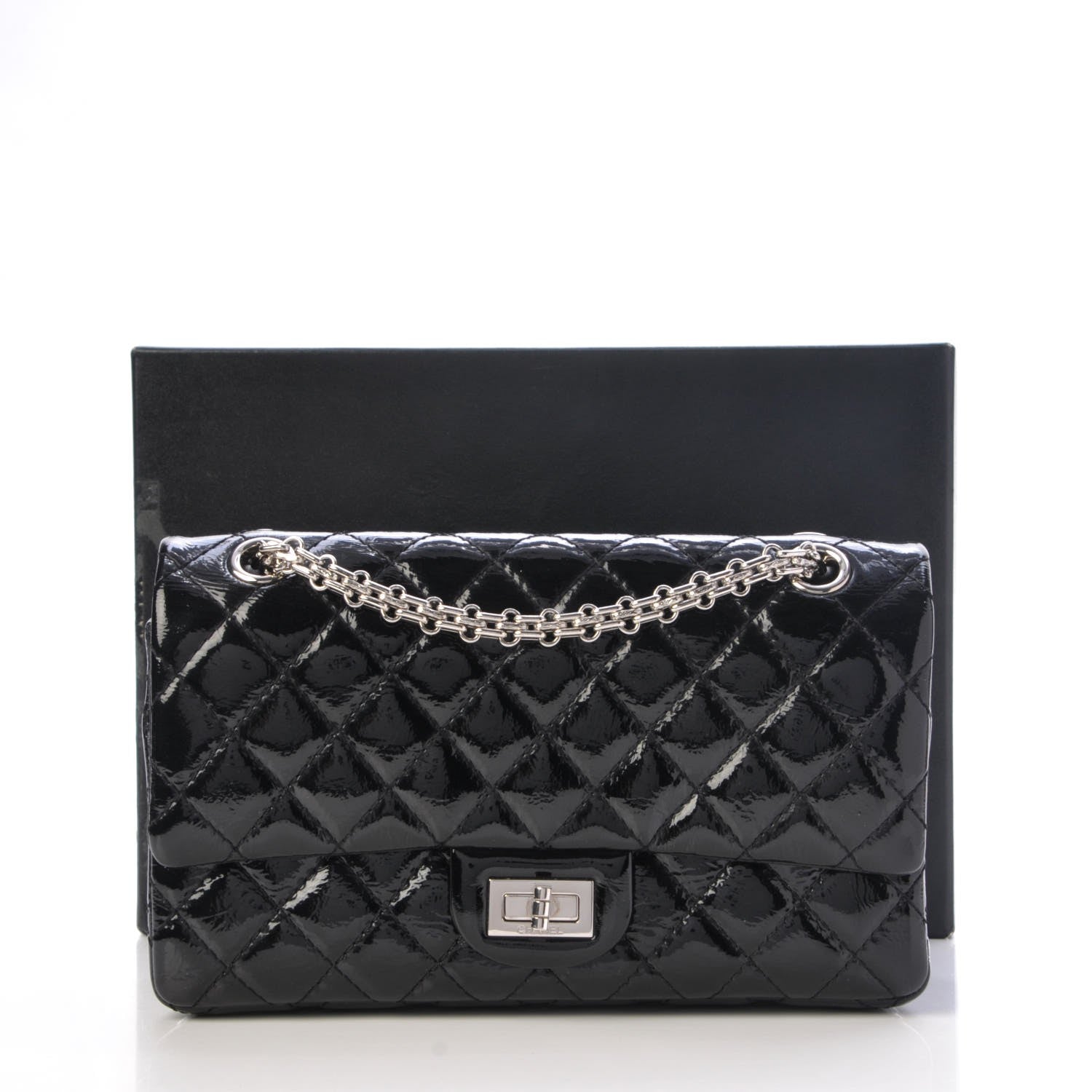 Chanel Glazed Calfskin Quilted 2.55 Reissue 225 Flap Black 8 of 8
