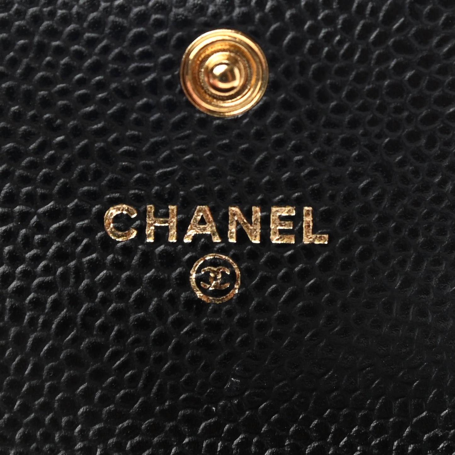 Caviar Quilted Flap Card Holder Black