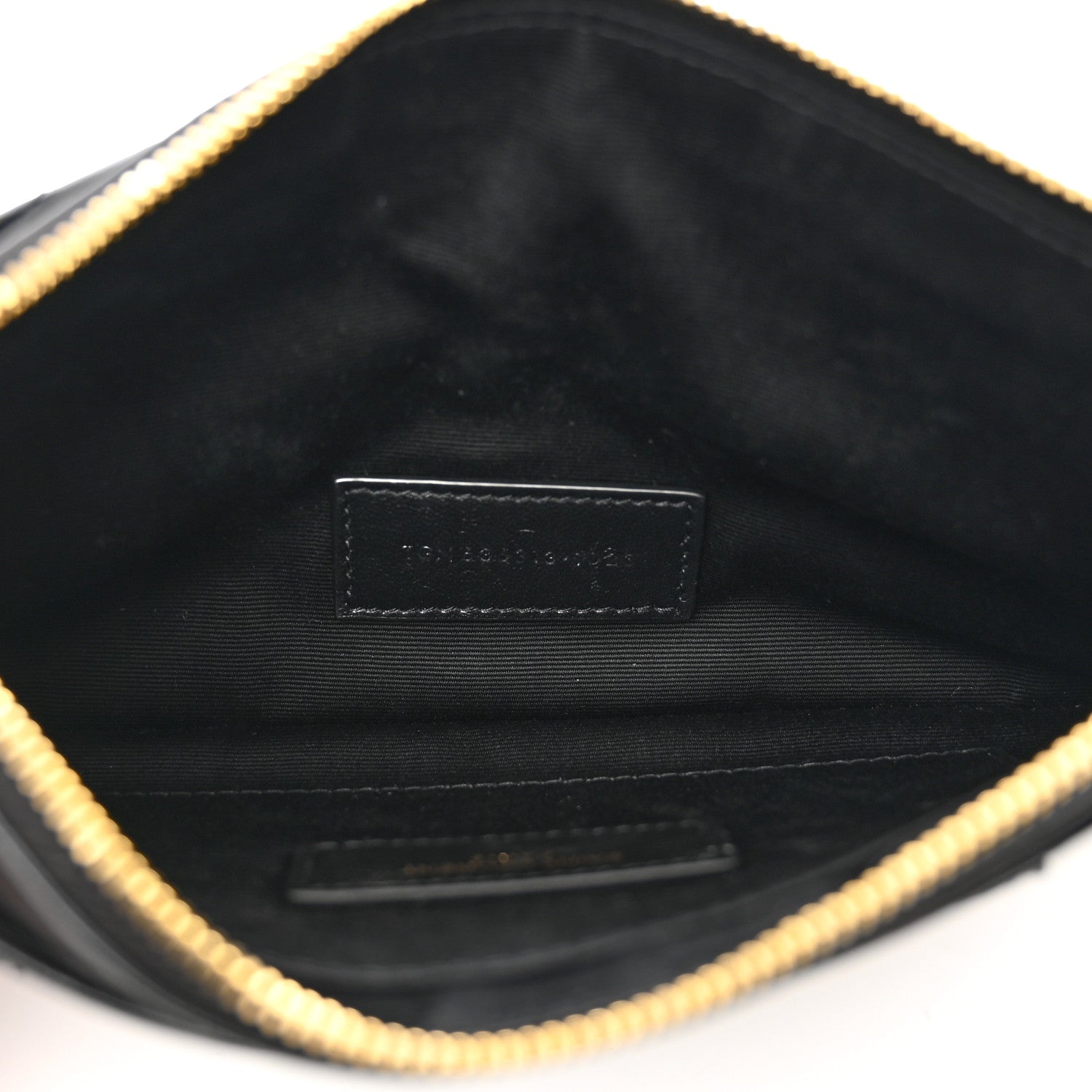 Saint Laurent Lambskin Chevron Monogram Large Bill Pouch Black 5 of 9