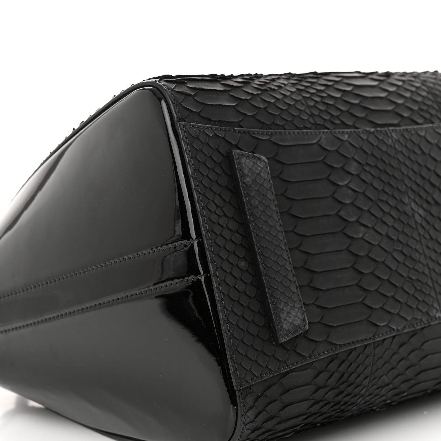 Snakeskin Patent Mini Antigona Black