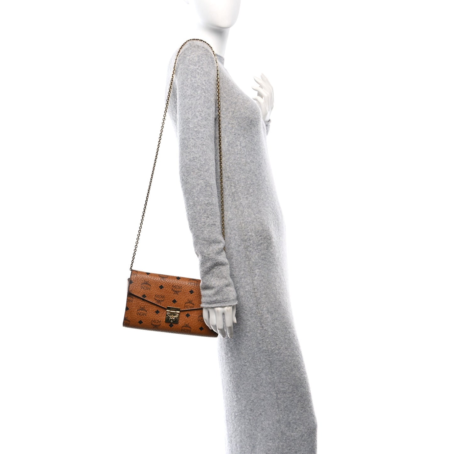 Visetos Medium Patricia Wallet On Chain Cognac