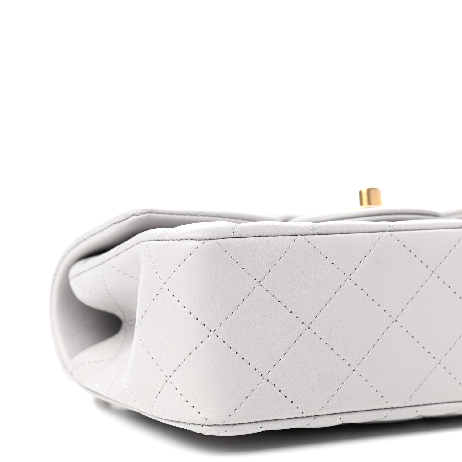 Chanel Lambskin Quilted Mini Top Handle Rectangular Flap Grey 8 of 12