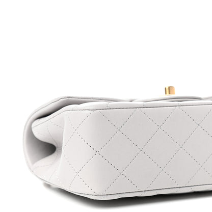 Chanel Lambskin Quilted Mini Top Handle Rectangular Flap Grey 8 of 12