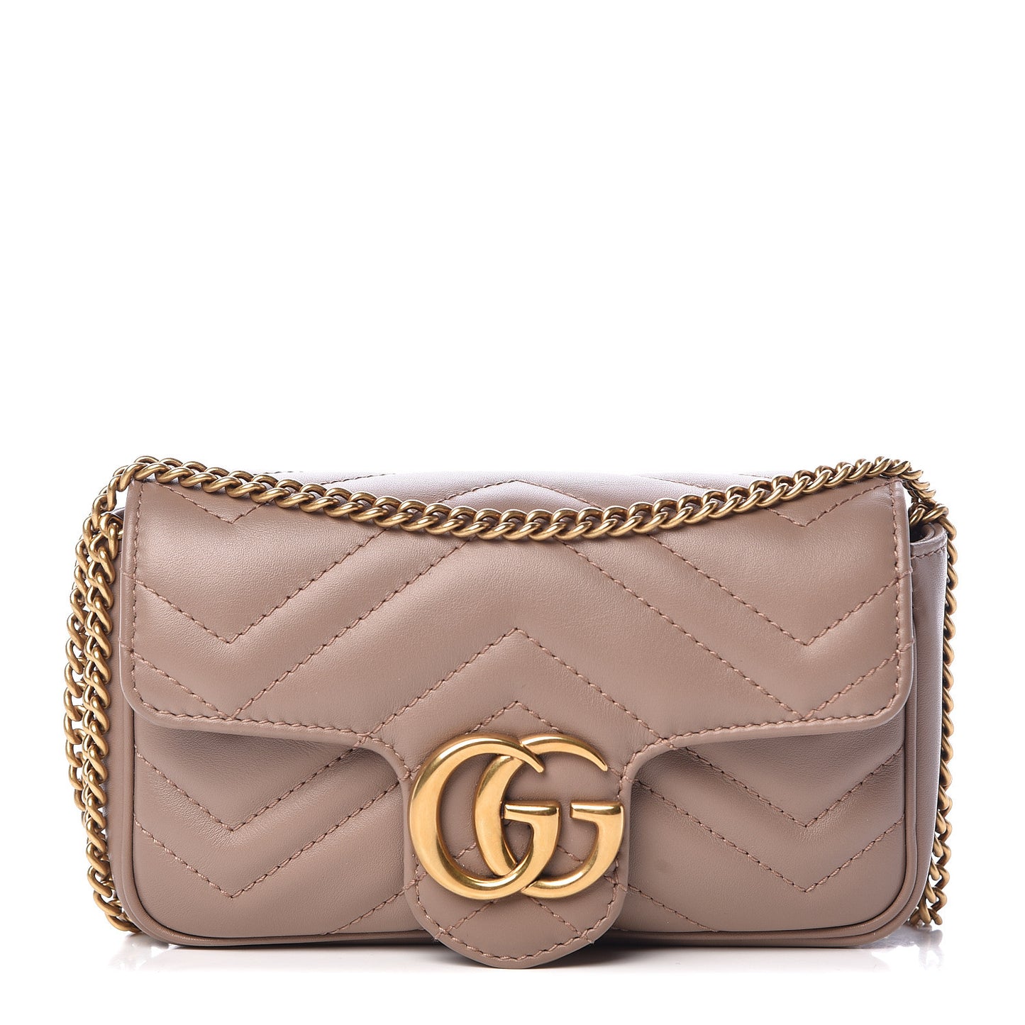 Calfskin Matelasse Super Mini GG Marmont Shoulder Bag Porcelain Rose