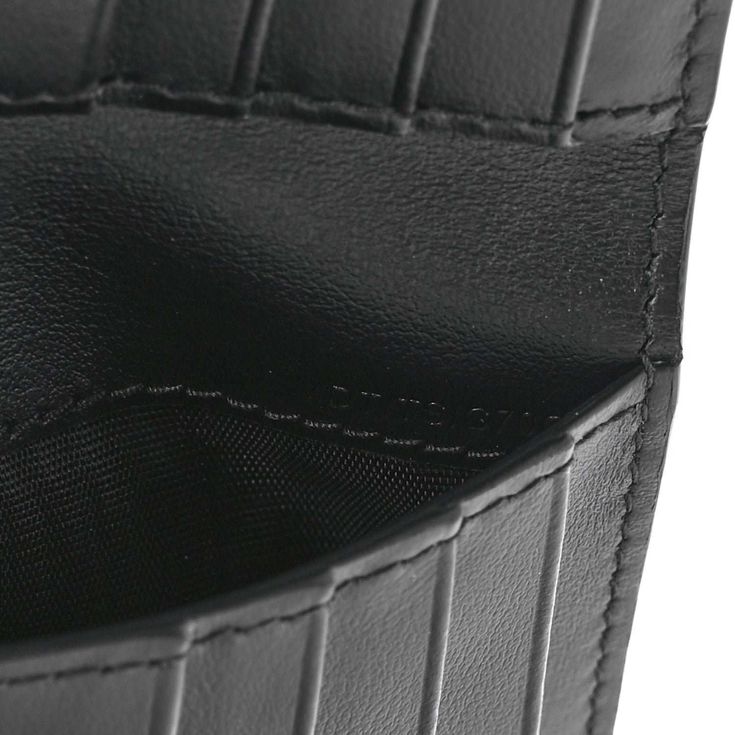 Burberry Calfskin Embossed Monogram Bi-Fold Wallet Black White 7 of 9