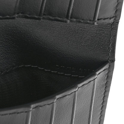 Burberry Calfskin Embossed Monogram Bi-Fold Wallet Black White 7 of 9