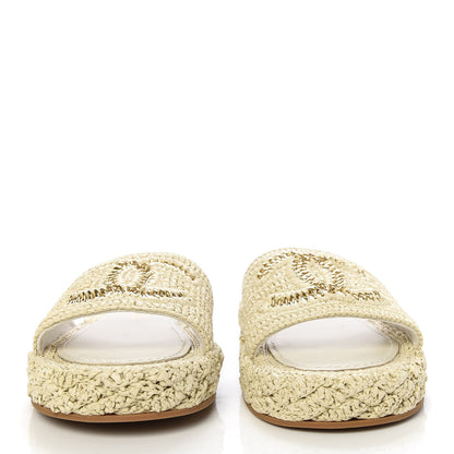 Chanel Braided Cord CC Mules 38 Light Beige 2 of 10