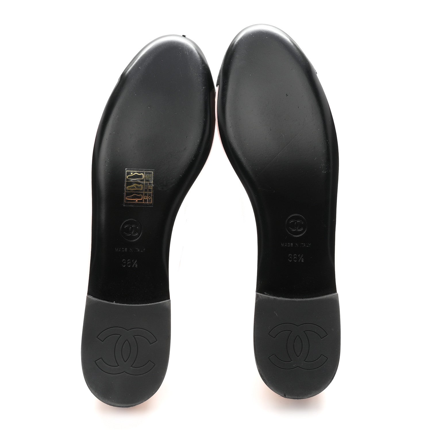 Chanel Mesh Grosgrain CC Ballerina Flats 38.5 Pink Black 6 of 9