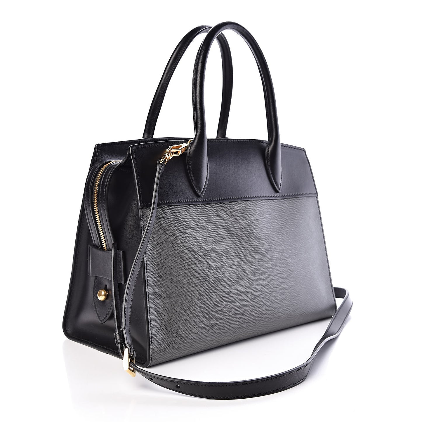 Saffiano City Calf Medium Esplanade Tote Mercurio Black