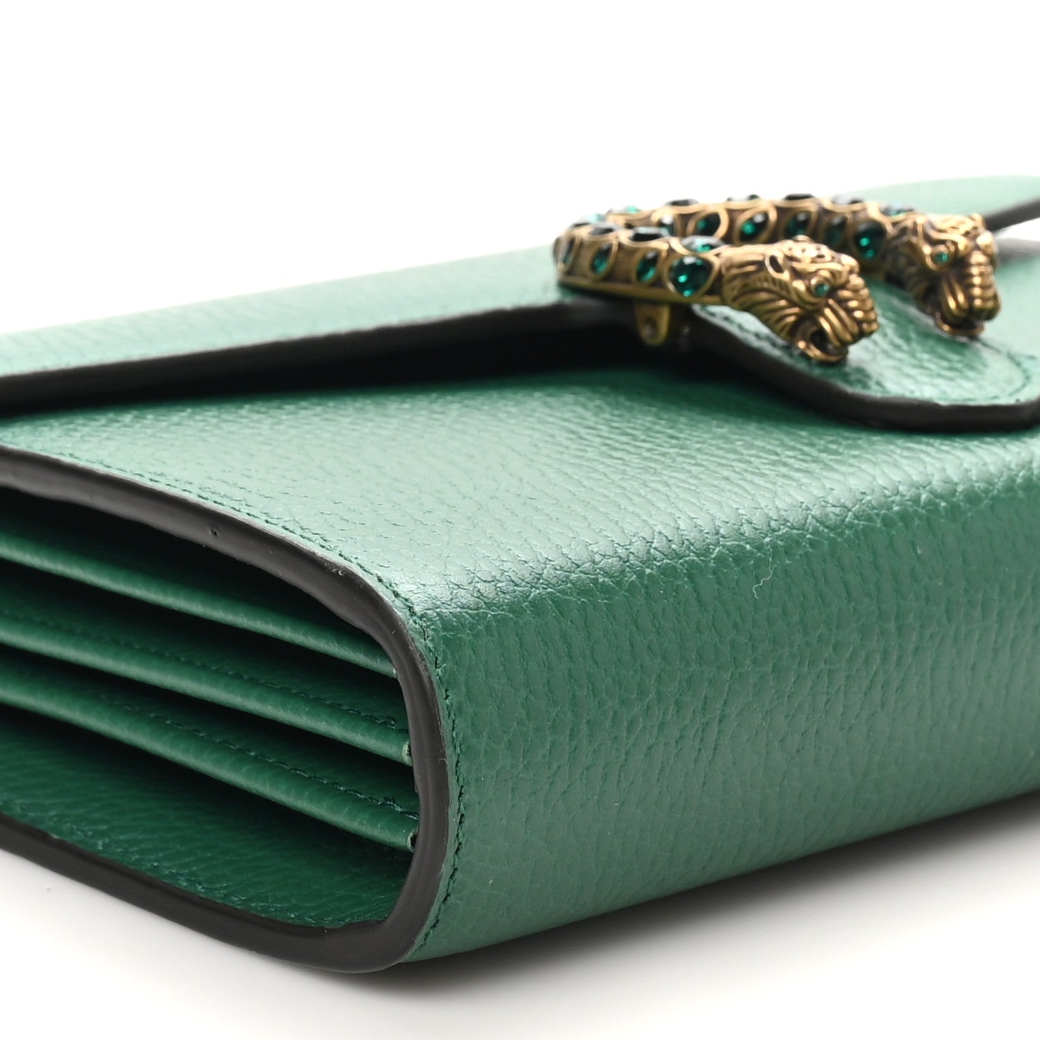Gucci Calfskin Mini Dionysus Chain Wallet Emerald 10 of 11