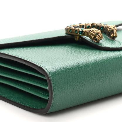 Gucci Calfskin Mini Dionysus Chain Wallet Emerald 10 of 11
