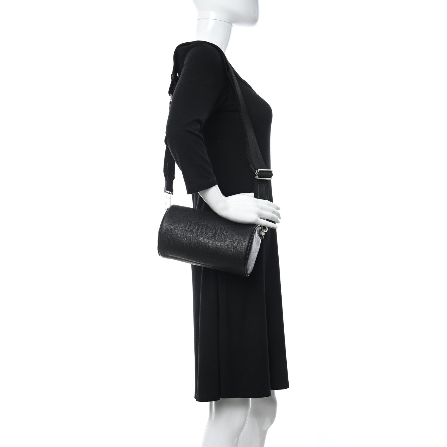 Christian Dior HOMME Grained Calfskin Mens Roller Messenger Black 2 of 10