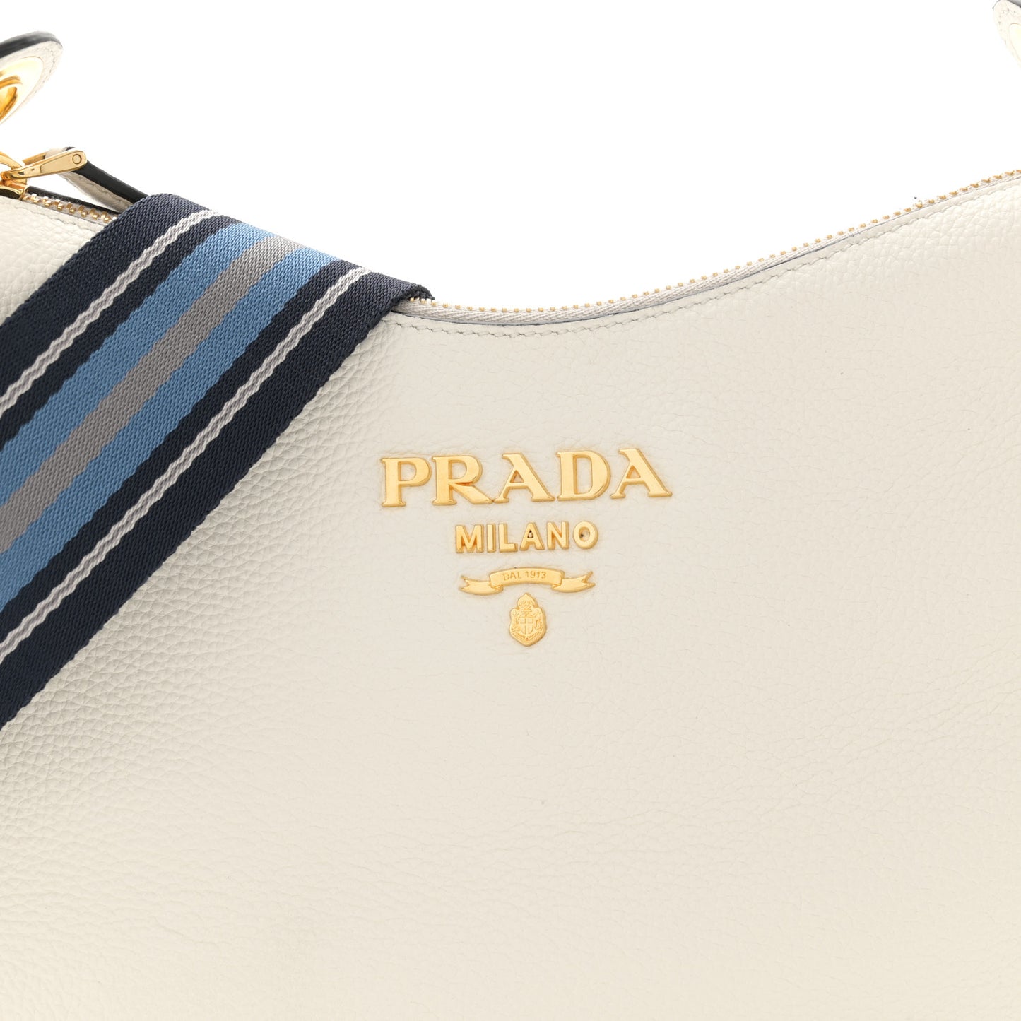 Vitello Phenix Zippered Messenger Hobo White