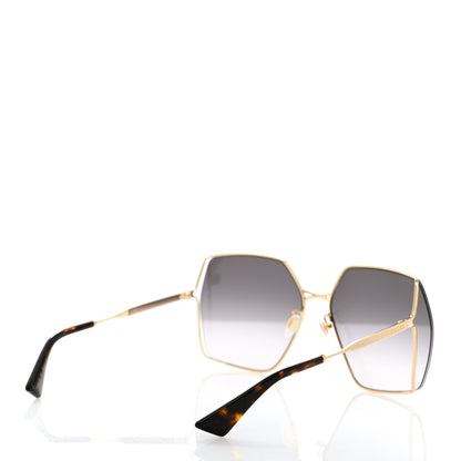 Gucci Metal Square Frame Sunglasses GG0817S Gold Grey 4 of 8