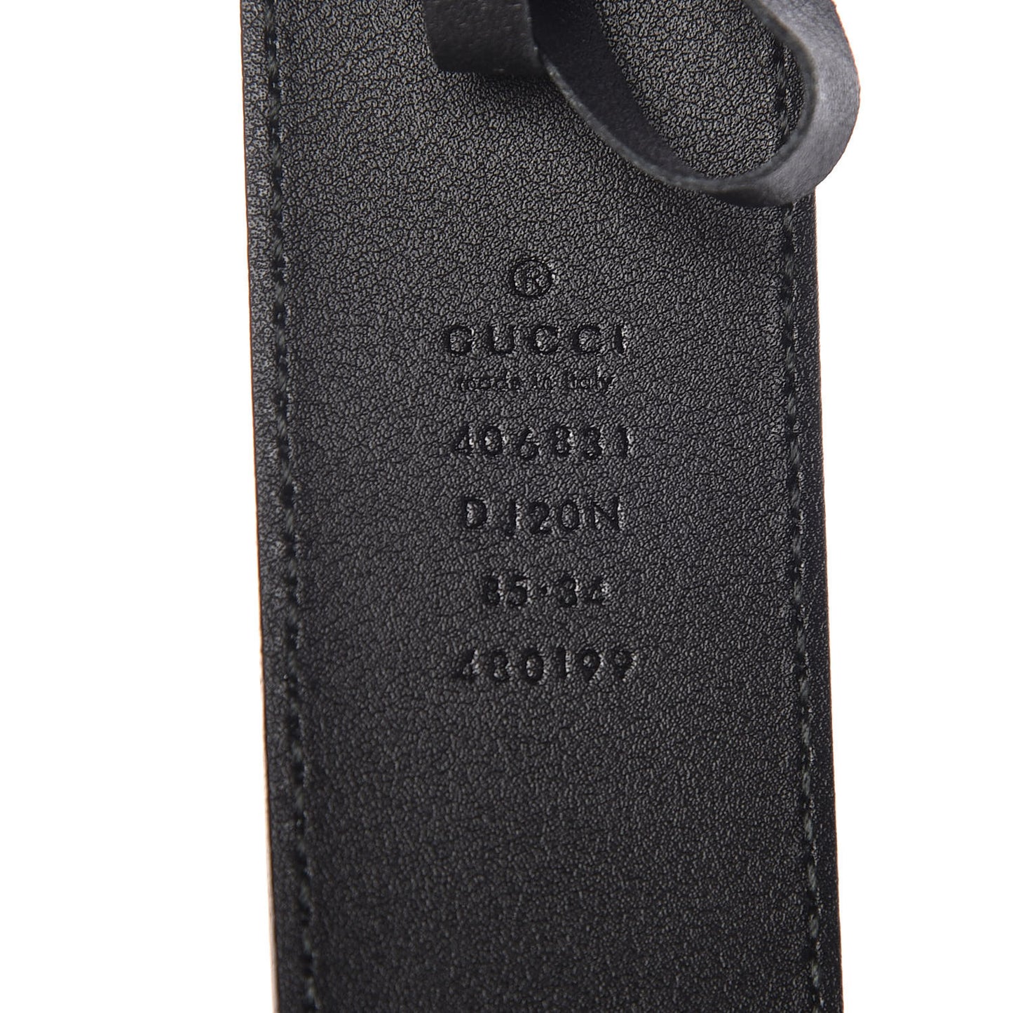 Textured Dollar Calfskin Nickel Double G 40mm Belt 85 34 Black