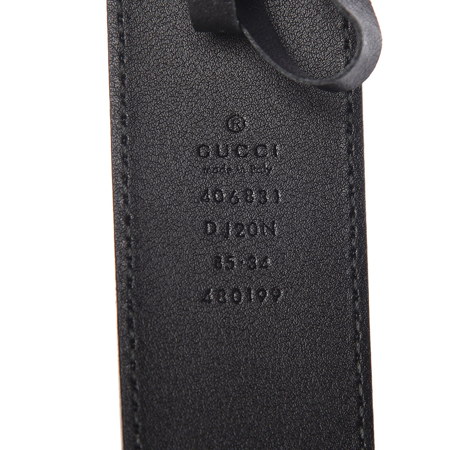 Gucci Textured Dollar Calfskin Nickel Double G 40mm Belt 85 34 Black 4 of 7