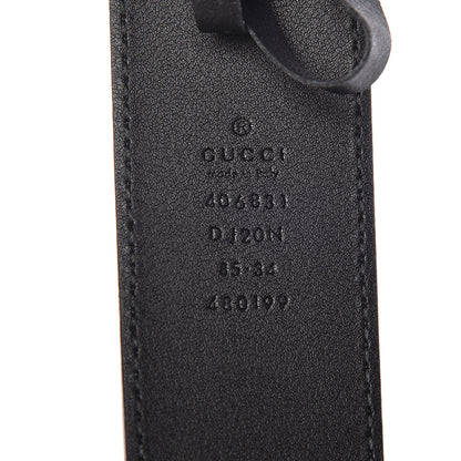 Gucci Textured Dollar Calfskin Nickel Double G 40mm Belt 85 34 Black 4 of 7