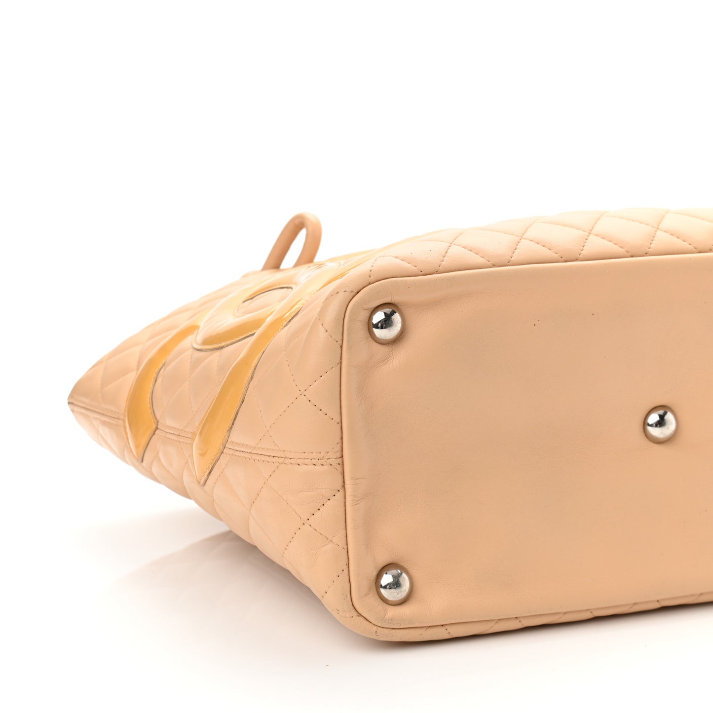 Calfskin Quilted Large Cambon Tote Beige
