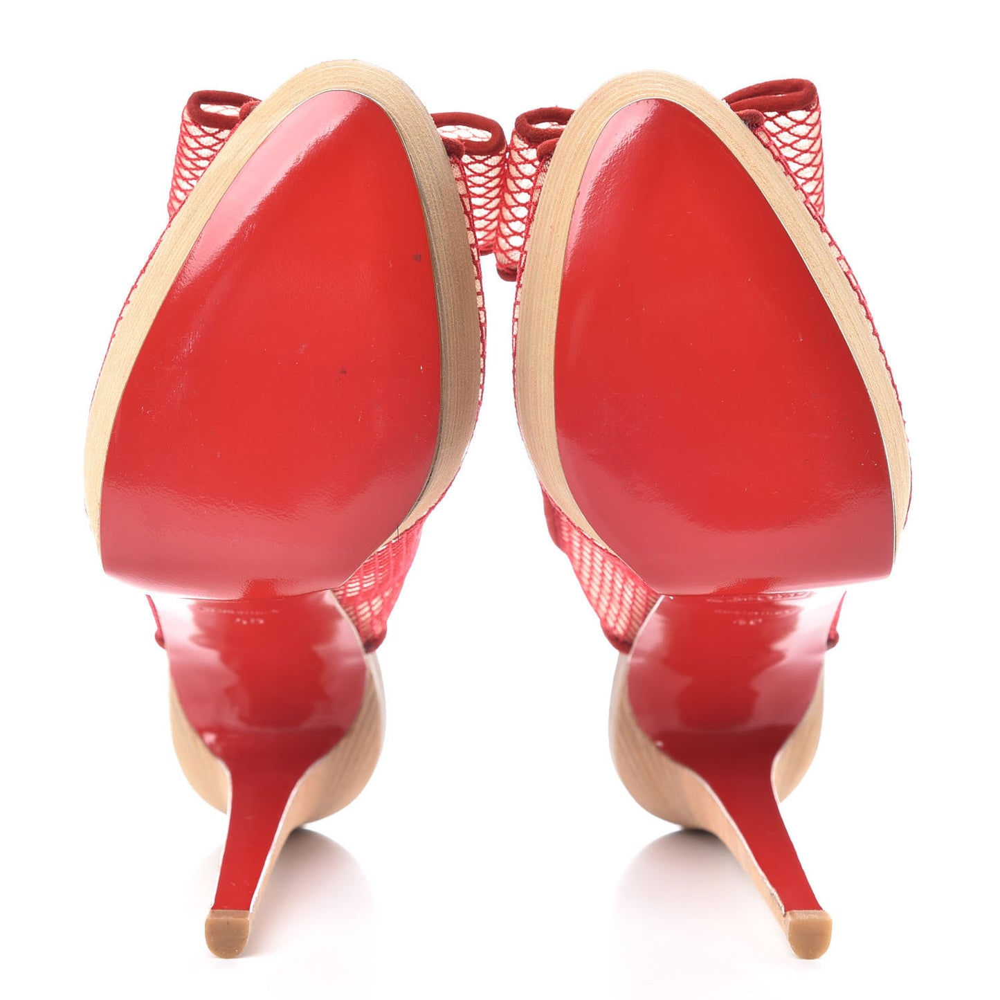 Fishnet Mesh Exclu 140 Platform Slingback Pumps 40 Red